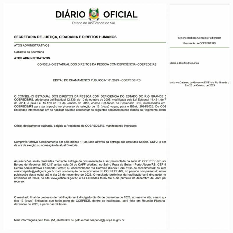 #DescriçãodaImagem foto do documento publicado em Diario Oficial. Texto na integra está no texto descrito nesta publicação.  